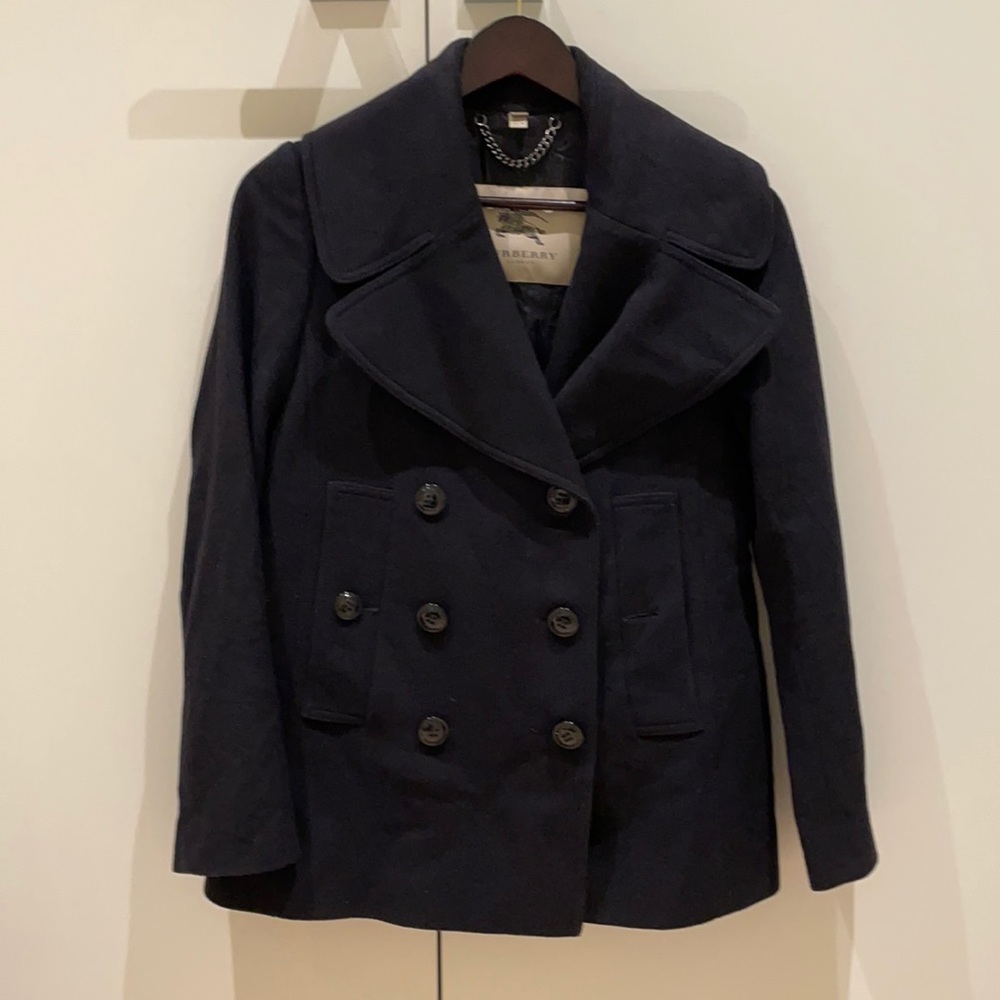 Burberry Woman’s Navy Wool/Cashmere Coat Jacket size US 2